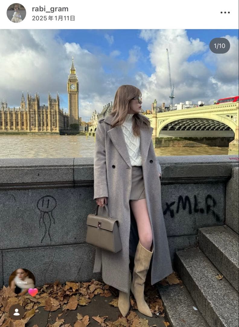 thetoe Fleet wool coat ベージュ S