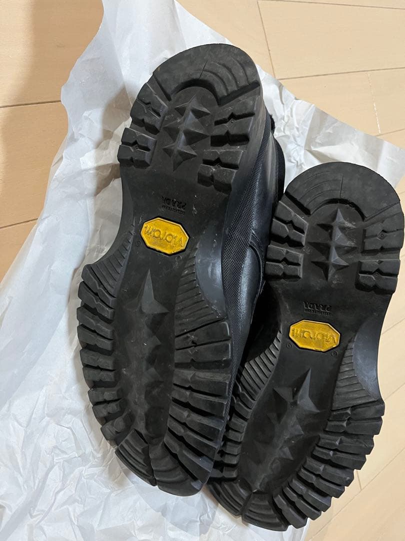 プラダ PRADA スニーカー ベルクロ レザー Vibram 黒 6.5