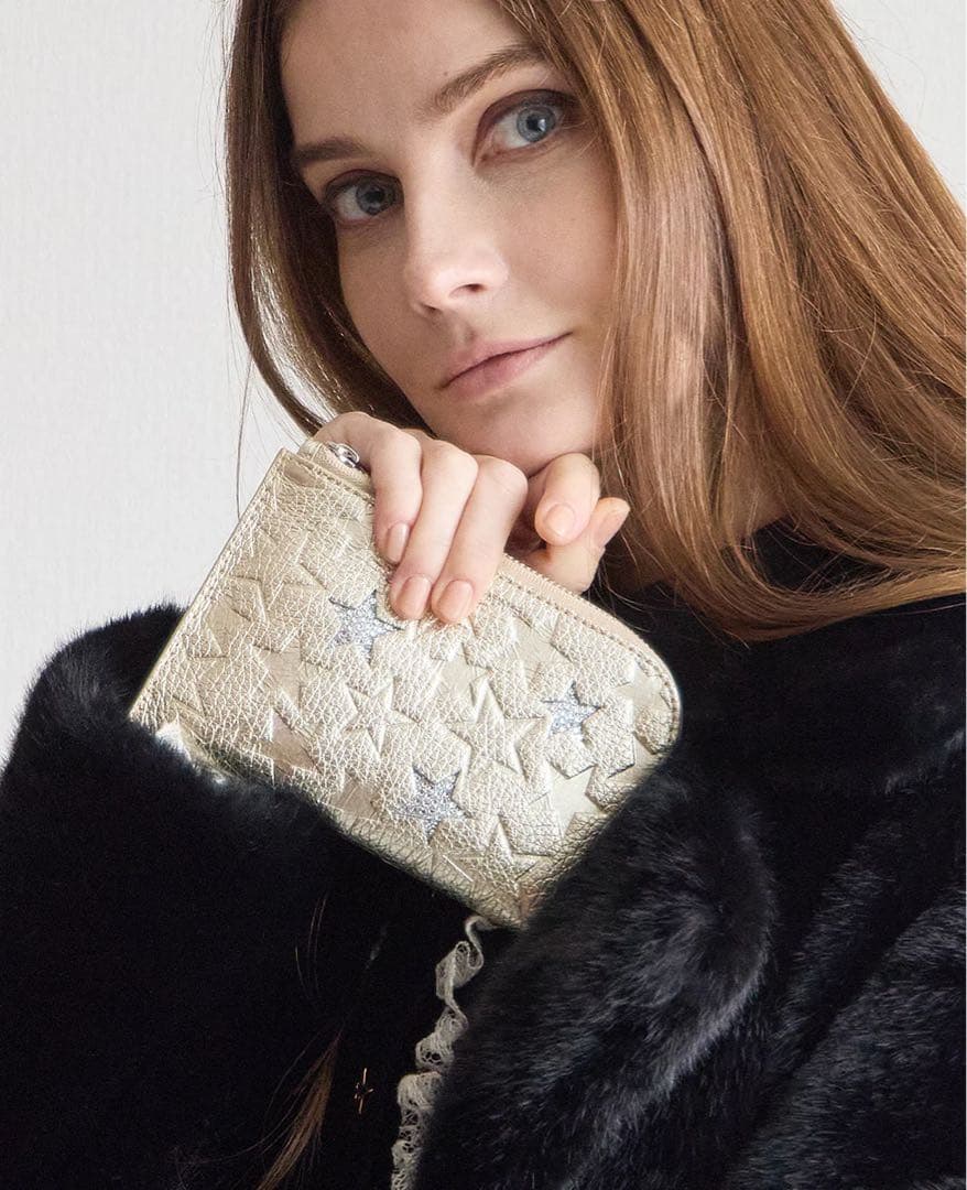 小物 Three Star L-shaped mini wallet