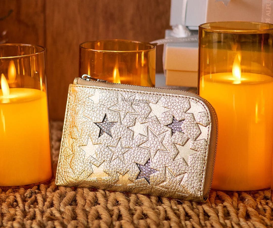 小物 Three Star L-shaped mini wallet