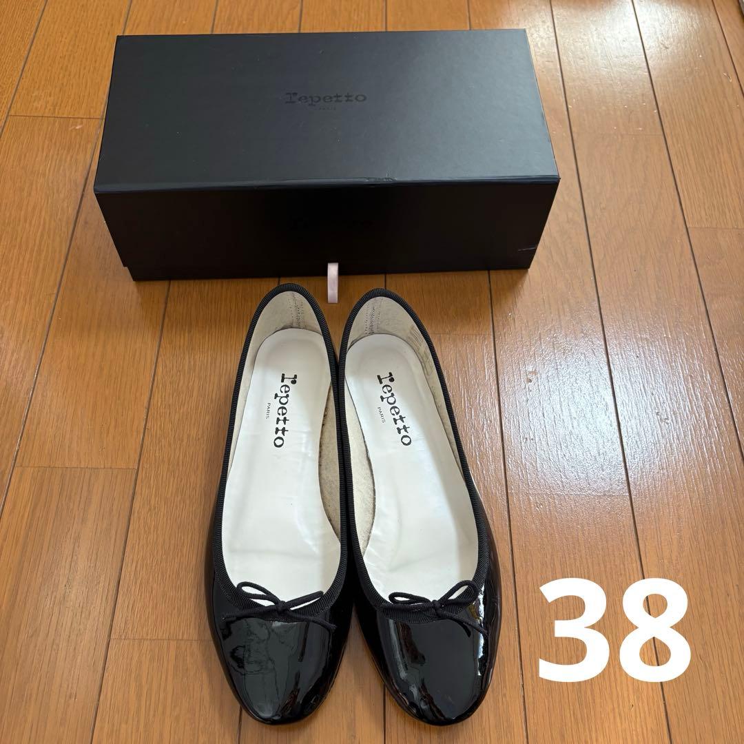 こ*ま様 38 レペット　Repetto ブラック フラットシューズ