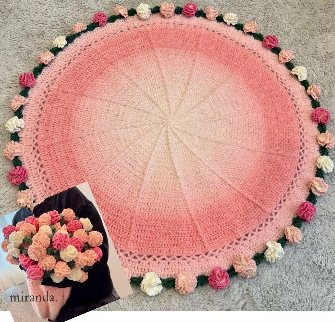 カーネーションの花束ブランケット ブーケブランケット ピンクグラデーション