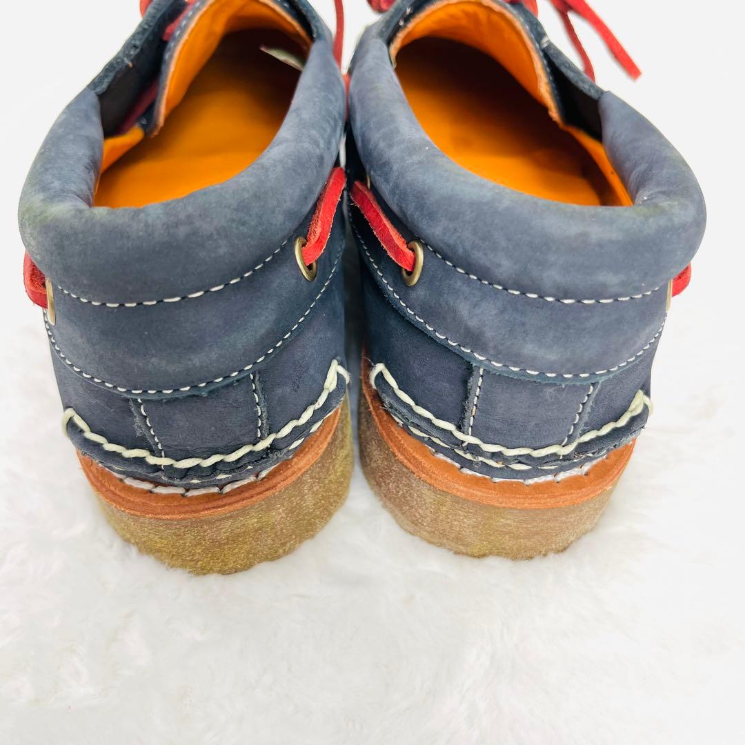 【美品】Timberland ヌバック デッキシューズ【8】ネイビー