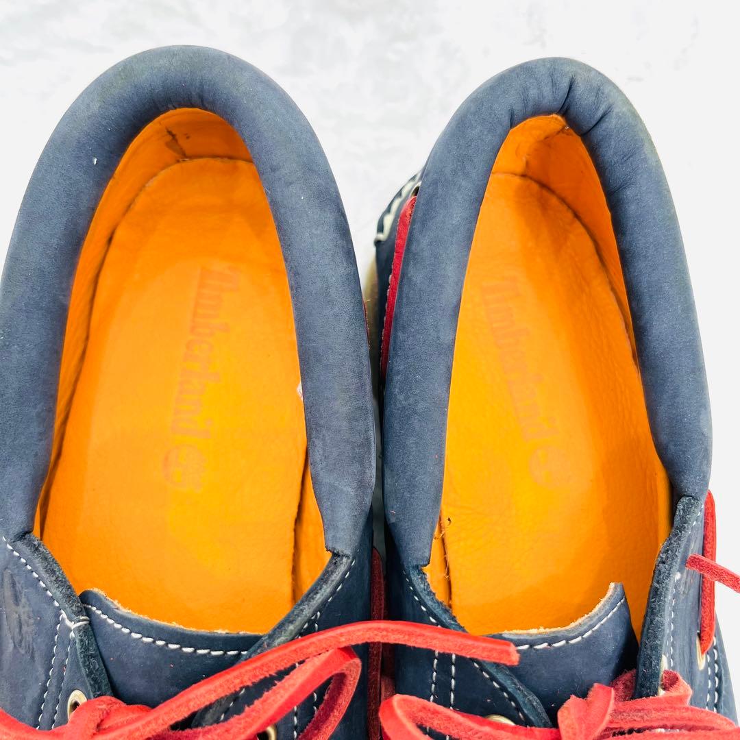 【美品】Timberland ヌバック デッキシューズ【8】ネイビー