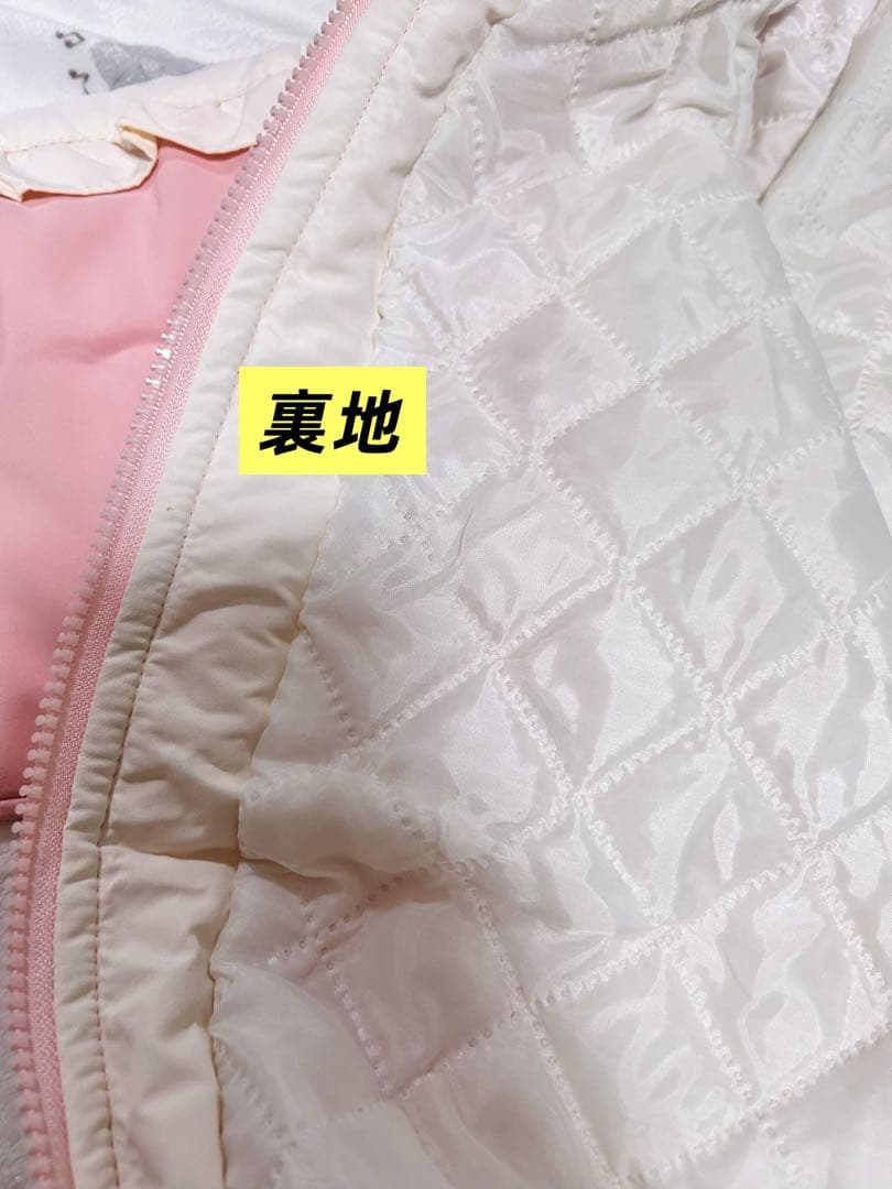 ラブブの冬用中綿ジャンパー、ウサギ耳フード付き　120サイズ