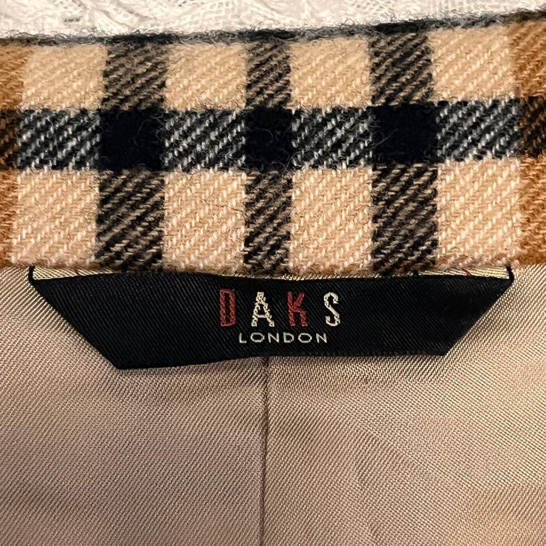 ウールマーク【ダックスロンドン DAKS】40サイズ フレア コート チェック