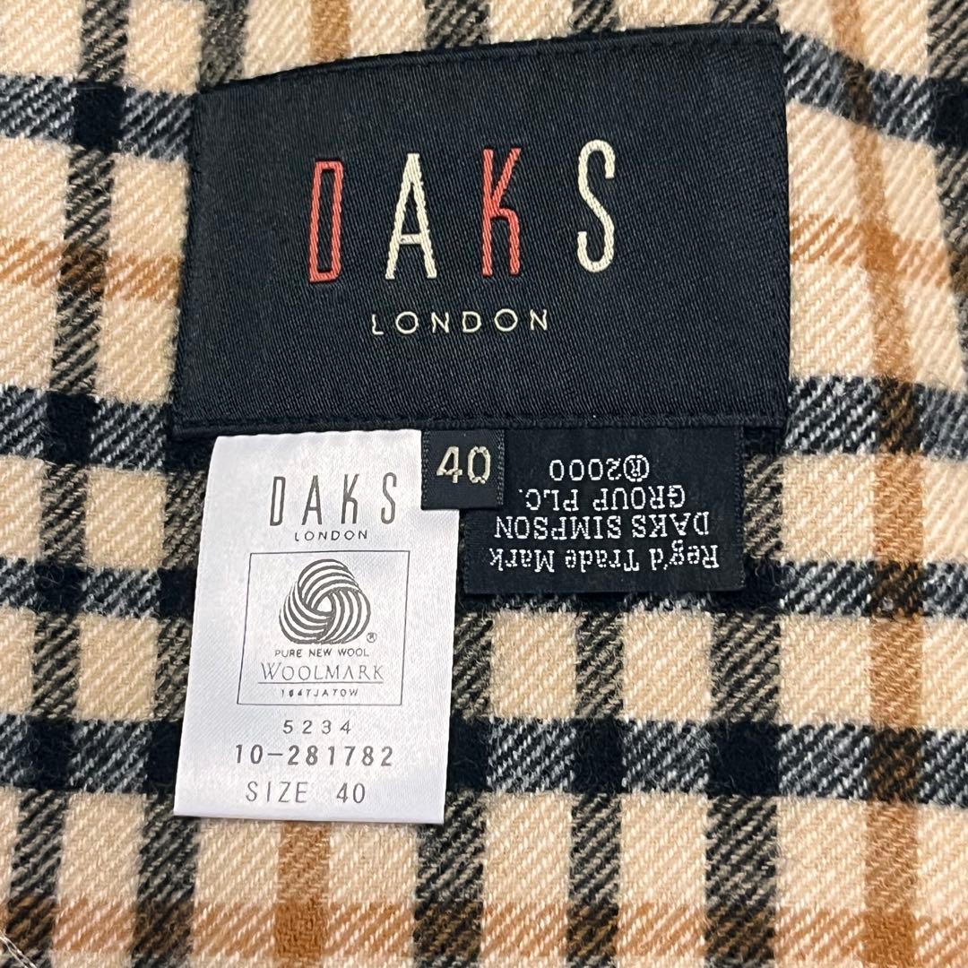 ウールマーク【ダックスロンドン DAKS】40サイズ フレア コート チェック