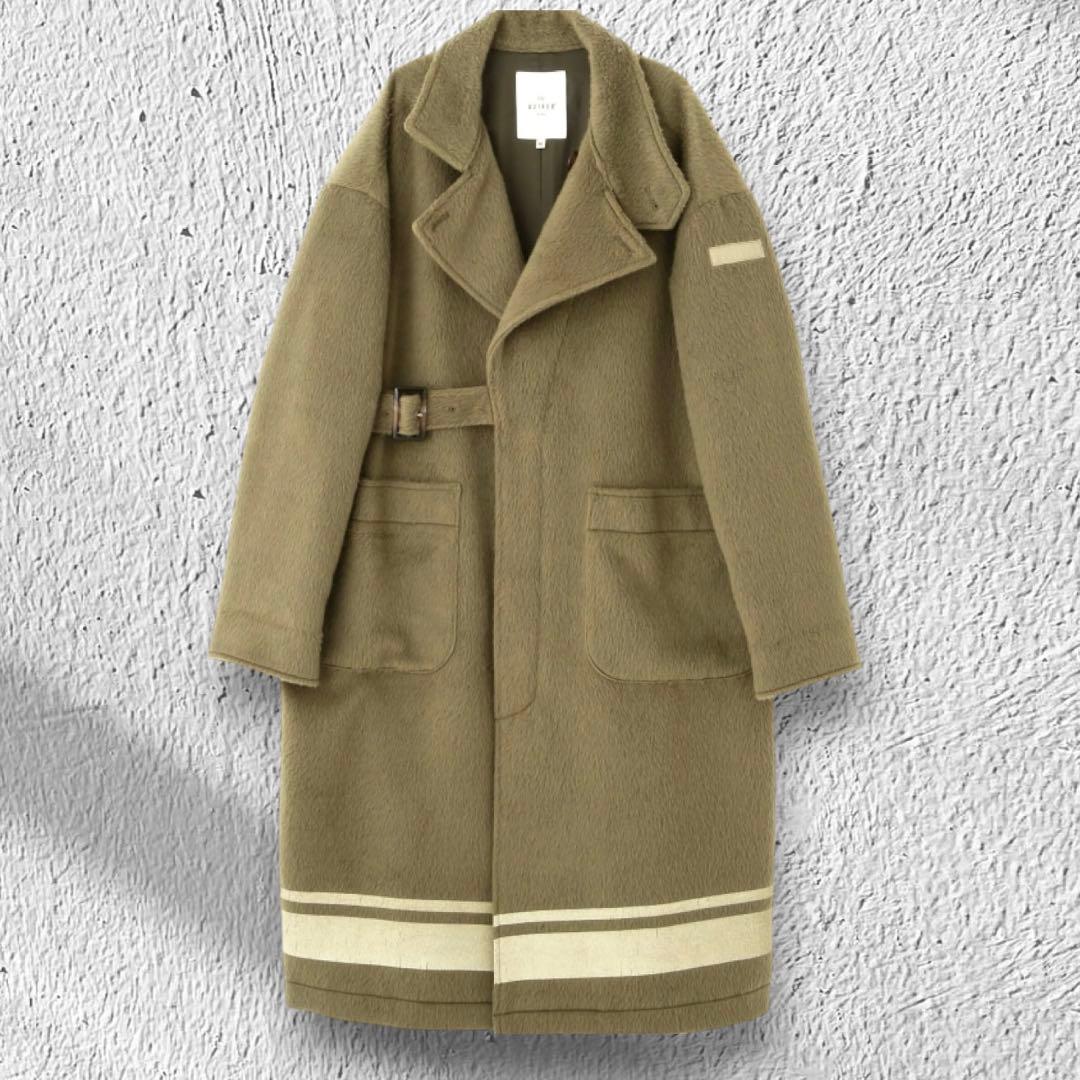 【美品］AVIREX　アヴィレックス　スライバーニット ロングコート　ミリタリー