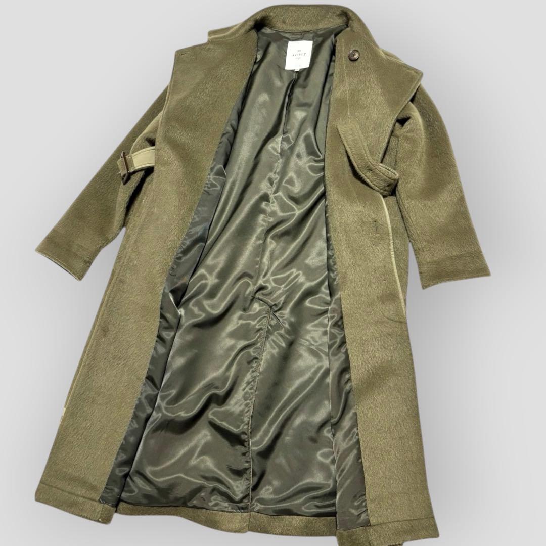 【美品］AVIREX　アヴィレックス　スライバーニット ロングコート　ミリタリー