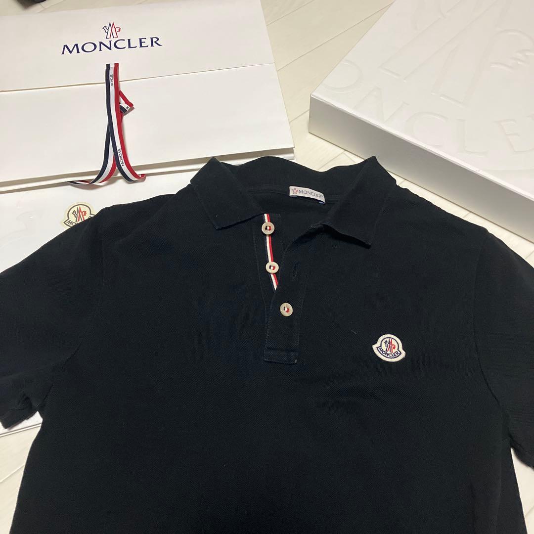 MONCLER ブラック メンズ ポロシャツ サイズS モンクレール
