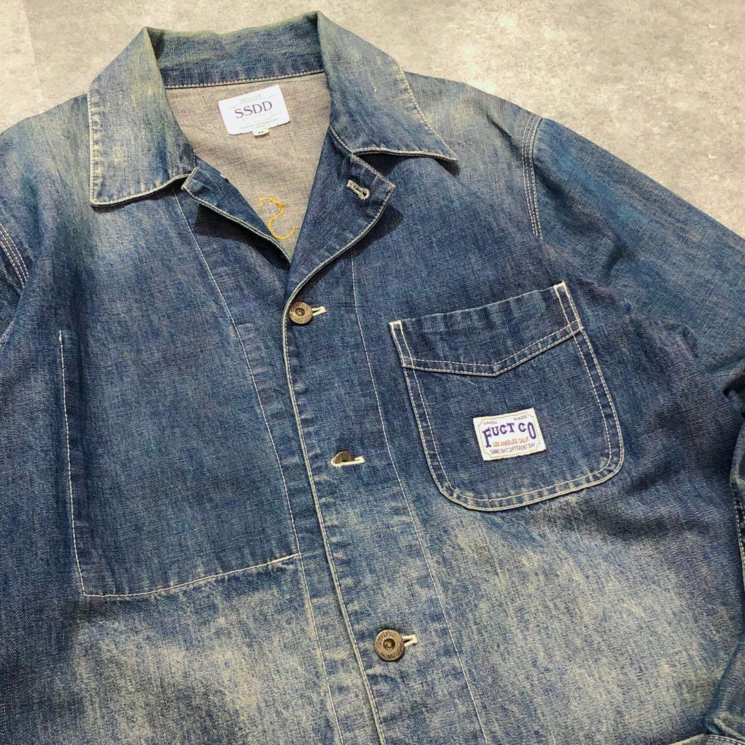 FUCT SSDD デニム カバーオール M ファクト 刺繍 インディゴ