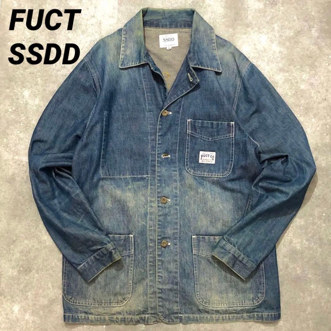 FUCT SSDD デニム カバーオール M ファクト 刺繍 インディゴ