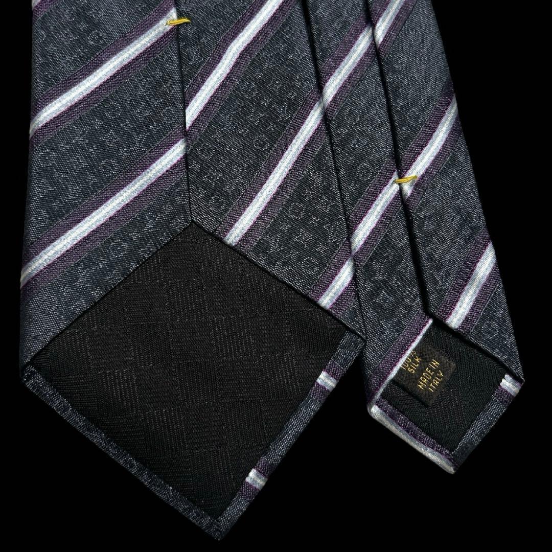 未使用級　世界最高峰ルイヴィトン モノグラム　ストライプ　ネクタイ