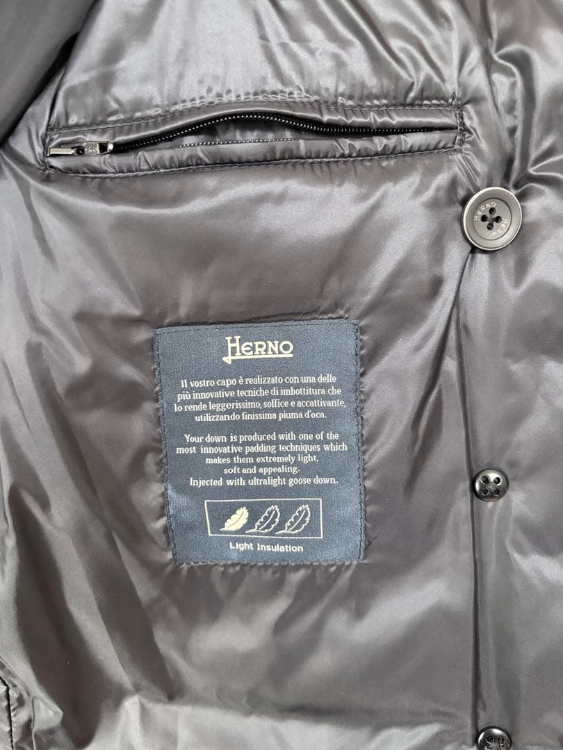 Herno ブラック ダウンベスト ダブルボタン
