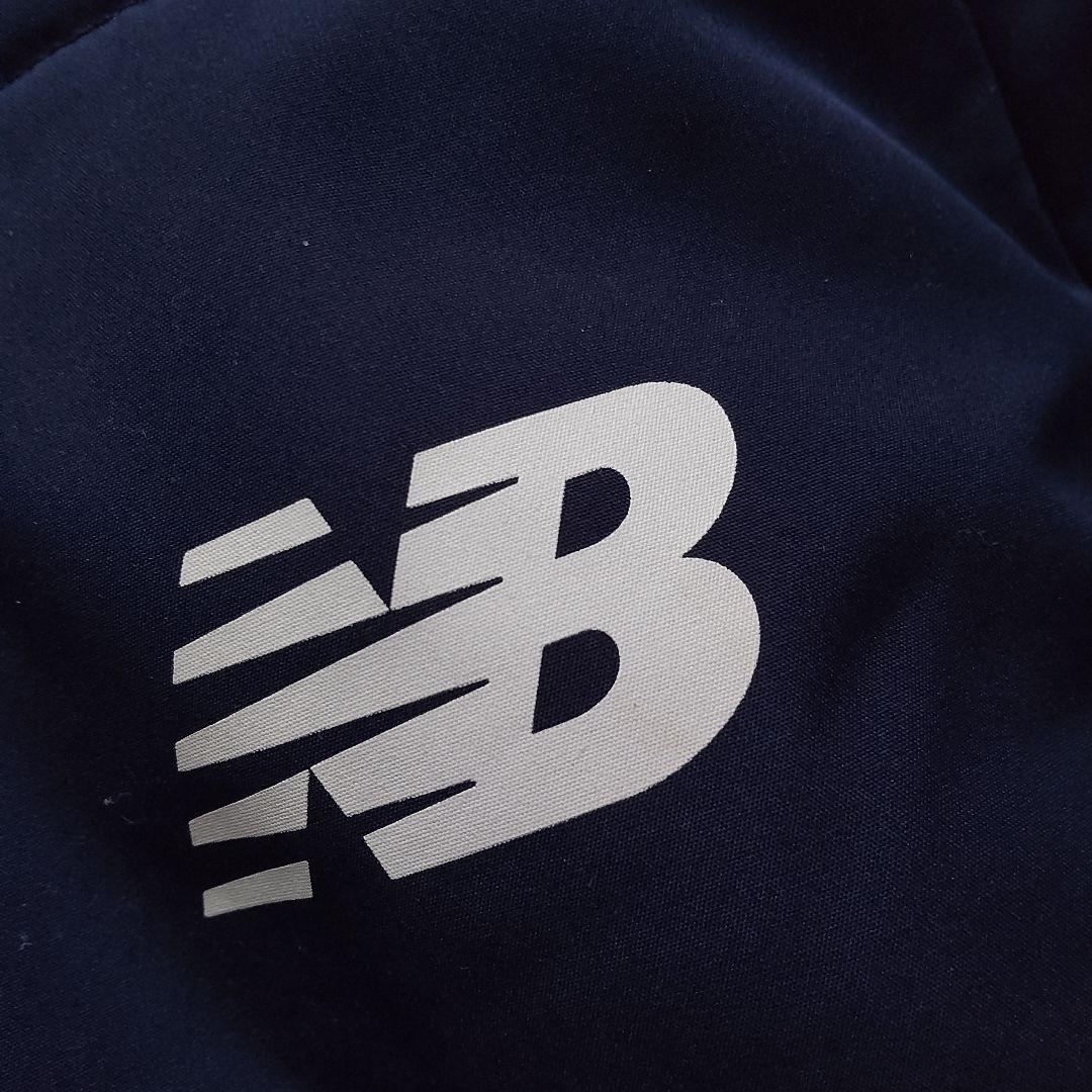 美品 ニューバランス フード ロゴ ロング ベンチコート ジャケット ネイビーM