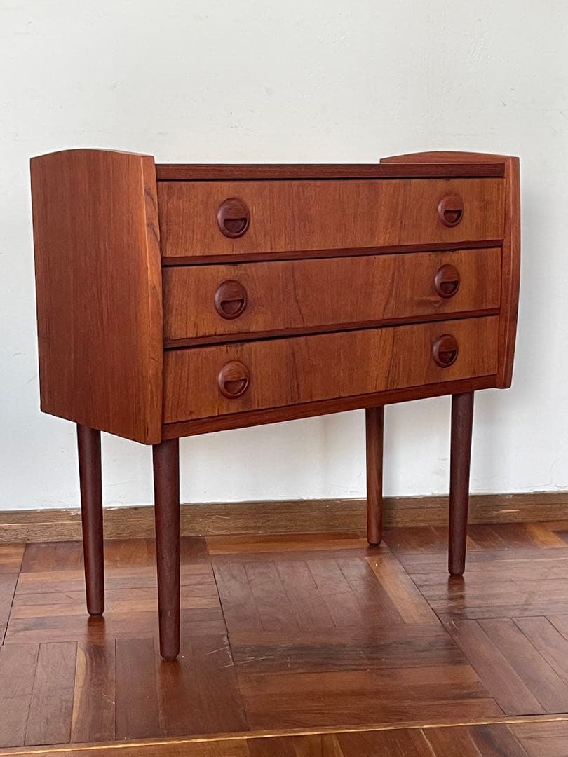 北欧 デンマーク ヴィンテージ チーク 3段 スモール チェスト