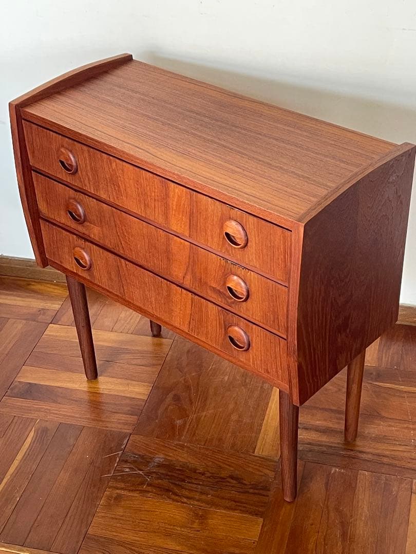 北欧 デンマーク ヴィンテージ チーク 3段 スモール チェスト