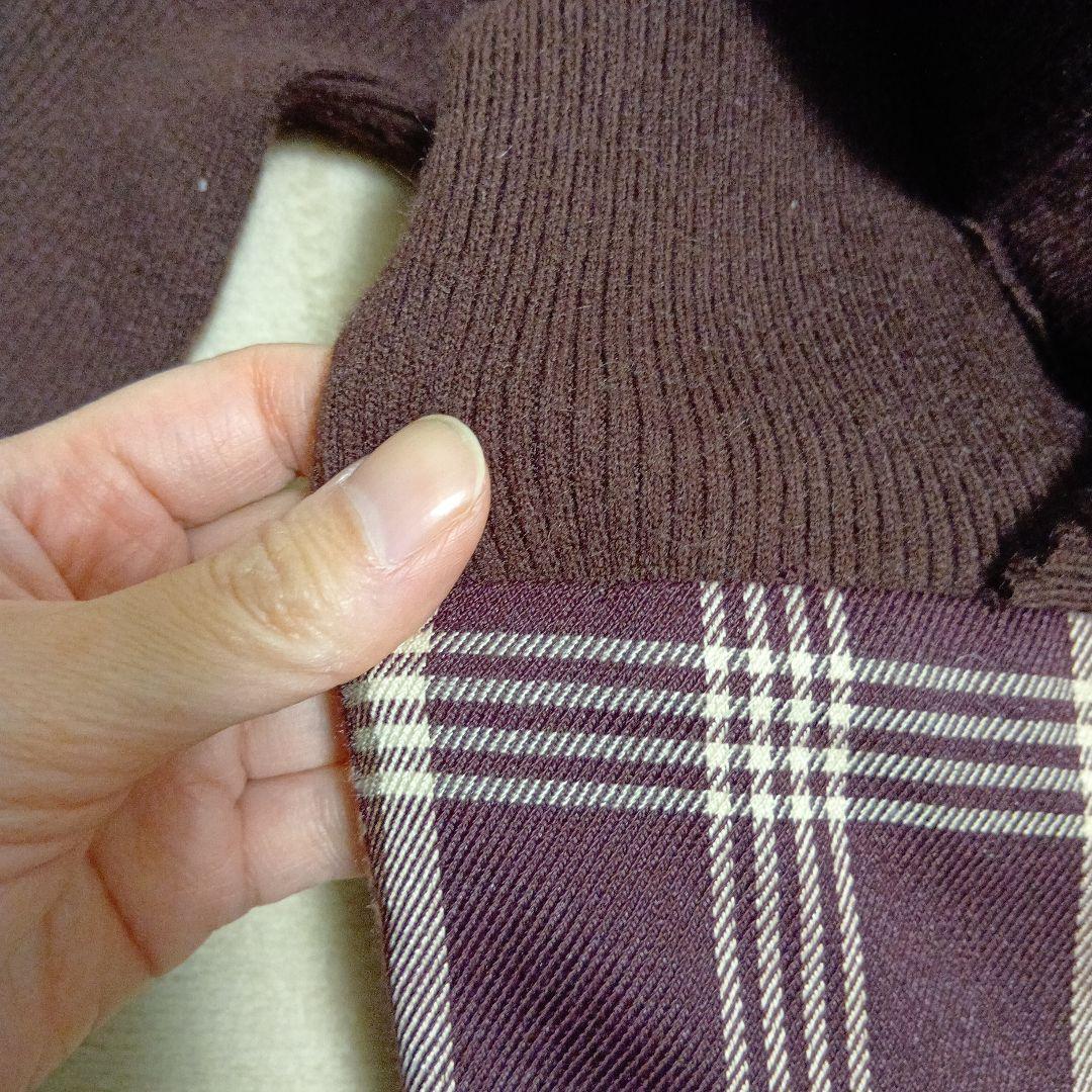 ロゼミューズ✩checkered knit docking onepiece