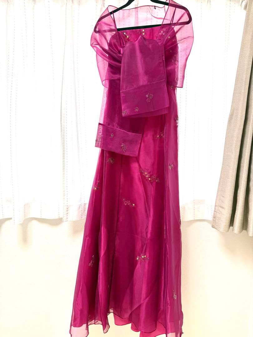 【極美品】Aライン　カラー　ドレス　発表会 演奏会 パーティ