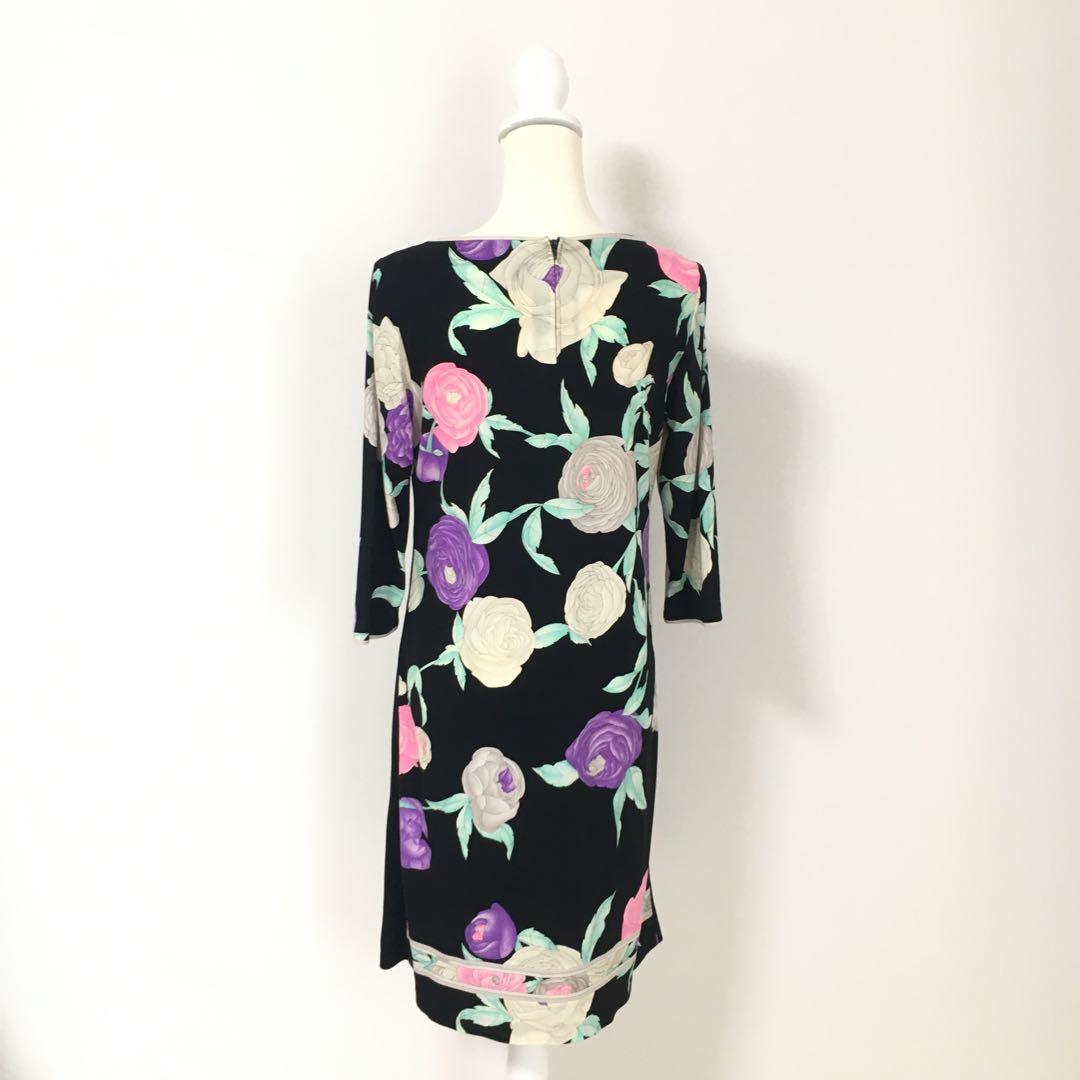 美品　LEONARD レオナール カンカン　ストレッチ　ワンピース