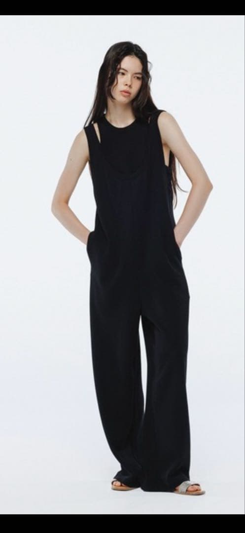 アダムエロペ Wフェイスジャージーセットロンパース ブラック