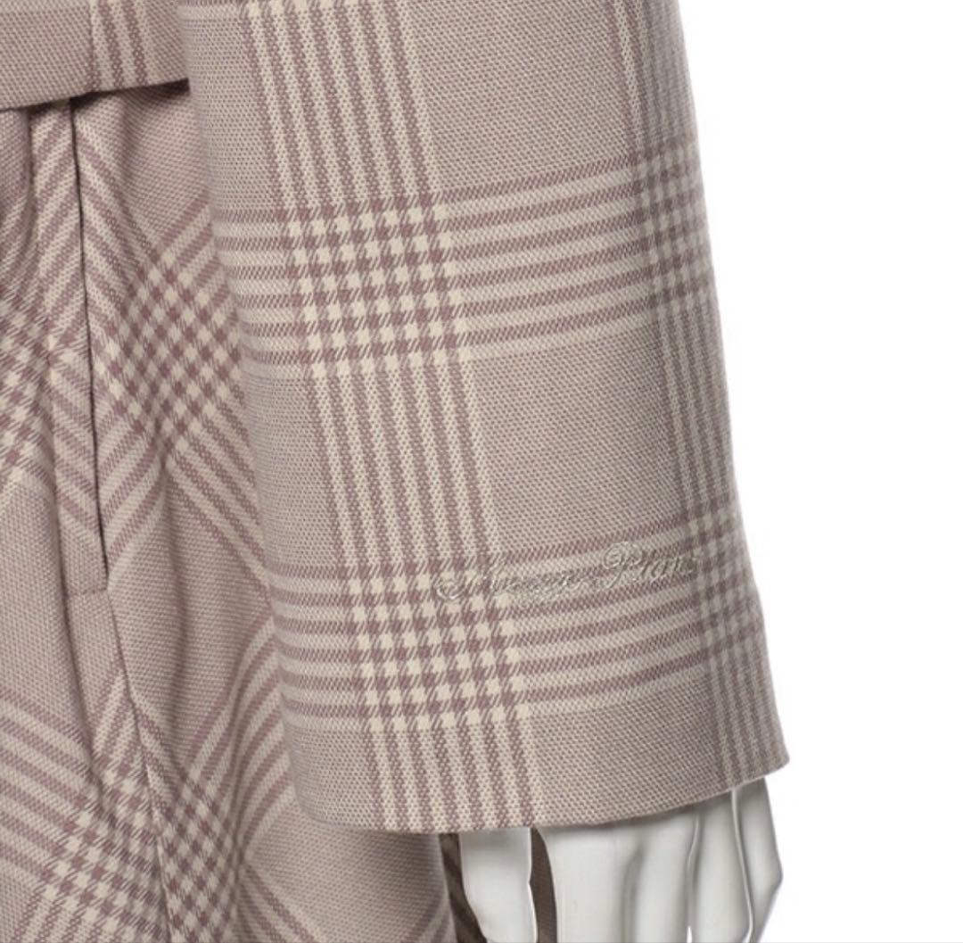 メゾピアノジュニア160チェック柄ジャケット×サスペンダースカート×リボンタイ