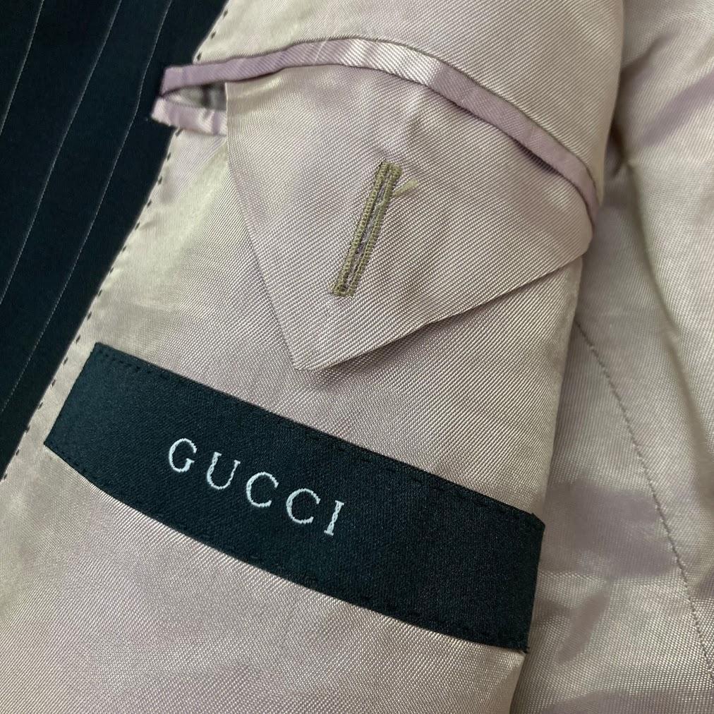 GUCCI グッチ ダブル スーツ セットアップ ストライプ ブラック