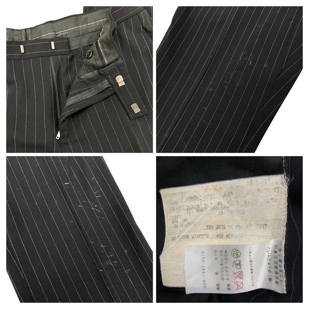 GUCCI グッチ ダブル スーツ セットアップ ストライプ ブラック