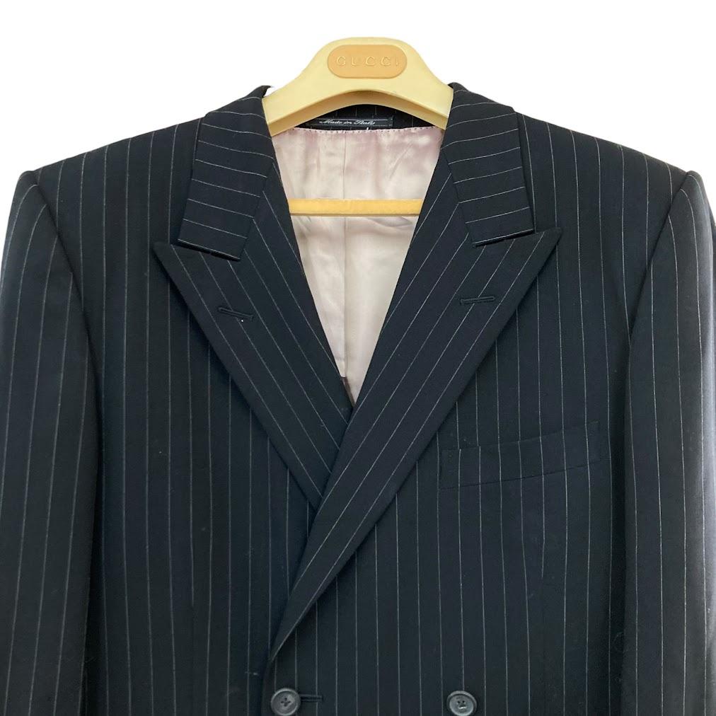 GUCCI グッチ ダブル スーツ セットアップ ストライプ ブラック
