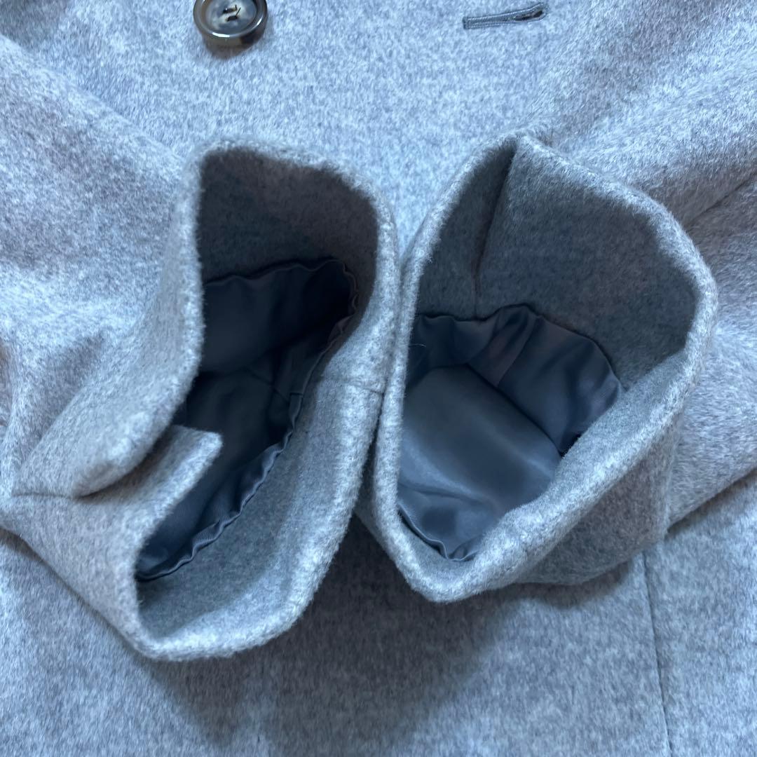 未使用級 23区 ピーコート アンゴラ混 ダブルフェイス グレー 4Lサイズ