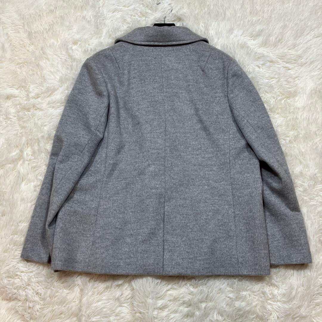 未使用級 23区 ピーコート アンゴラ混 ダブルフェイス グレー 4Lサイズ