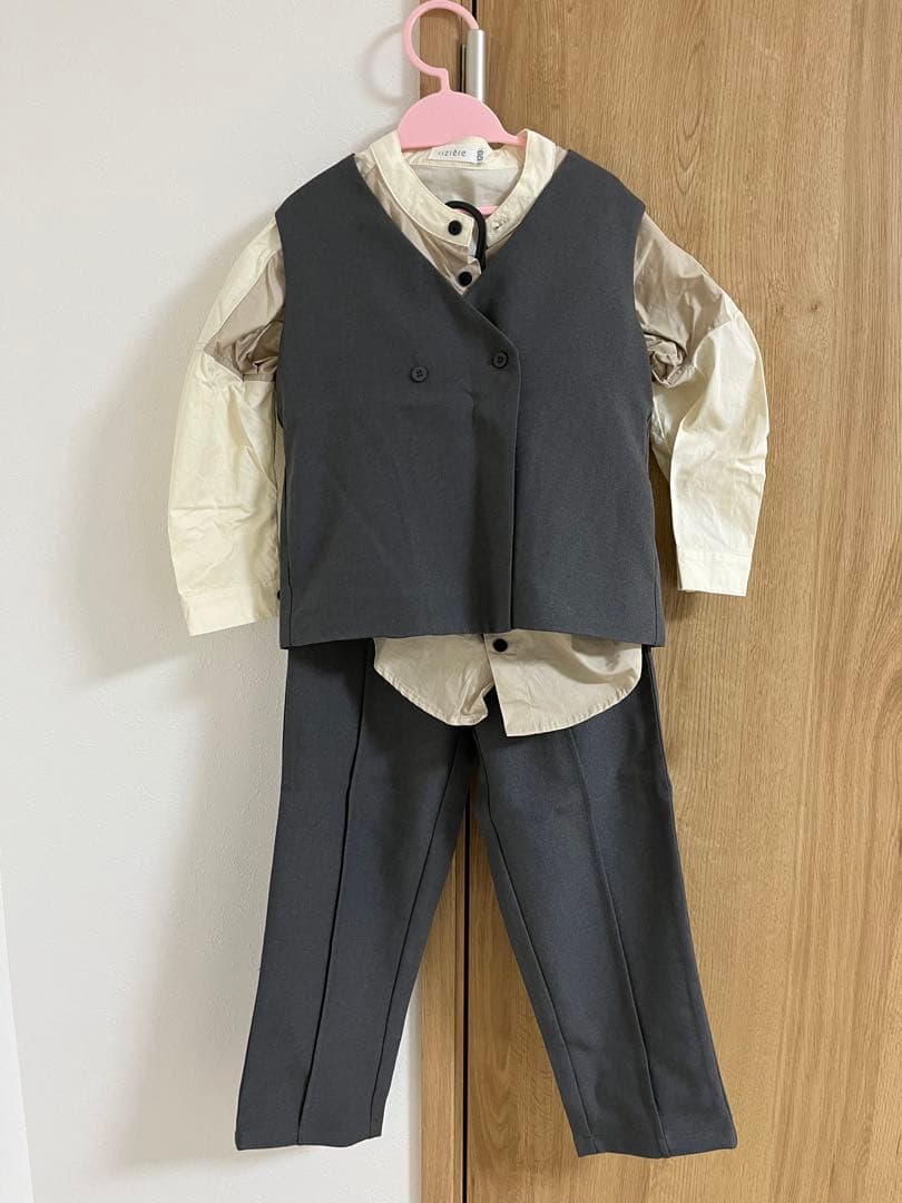 riziere 120 ノーカラージャケットセットアップ・シャツ・ベストセット