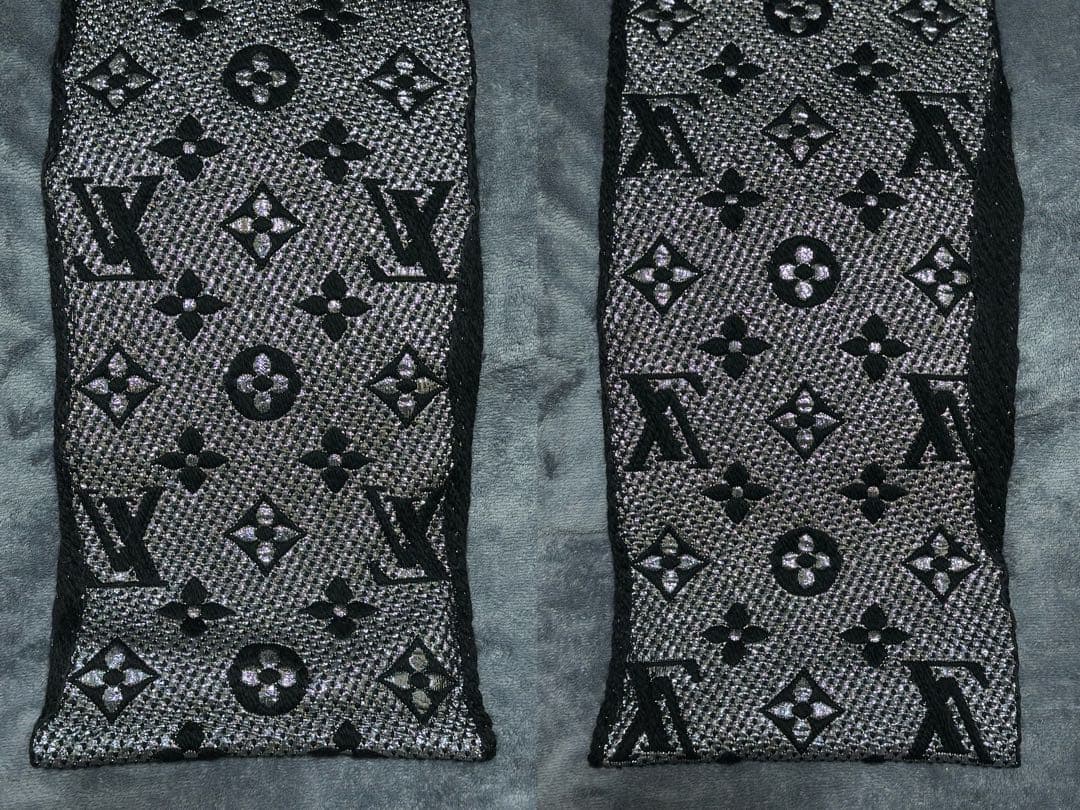 ルイヴィトン マフラー エシャルプ ロゴマニアシャイン BLACK