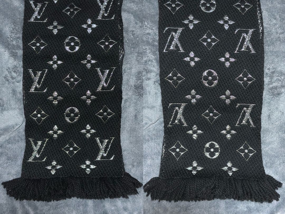ルイヴィトン マフラー エシャルプ ロゴマニアシャイン BLACK
