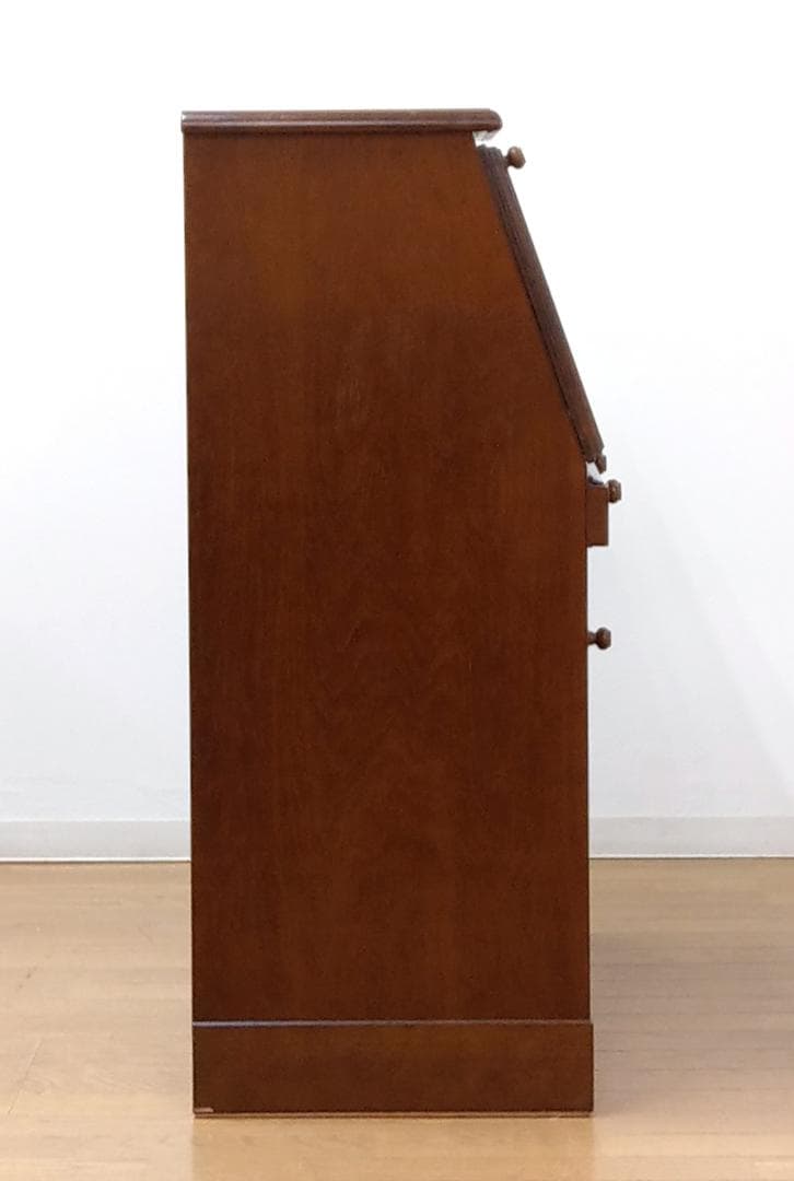 程度良 越後民芸 欅 渦杢 杢目 ライティングデスク ビューロー パソコンデスク