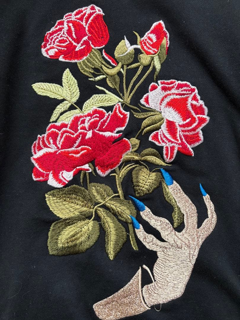 UNDERCOVER アンダーカバー　薔薇　ハンド 刺繍裏起毛スウェット