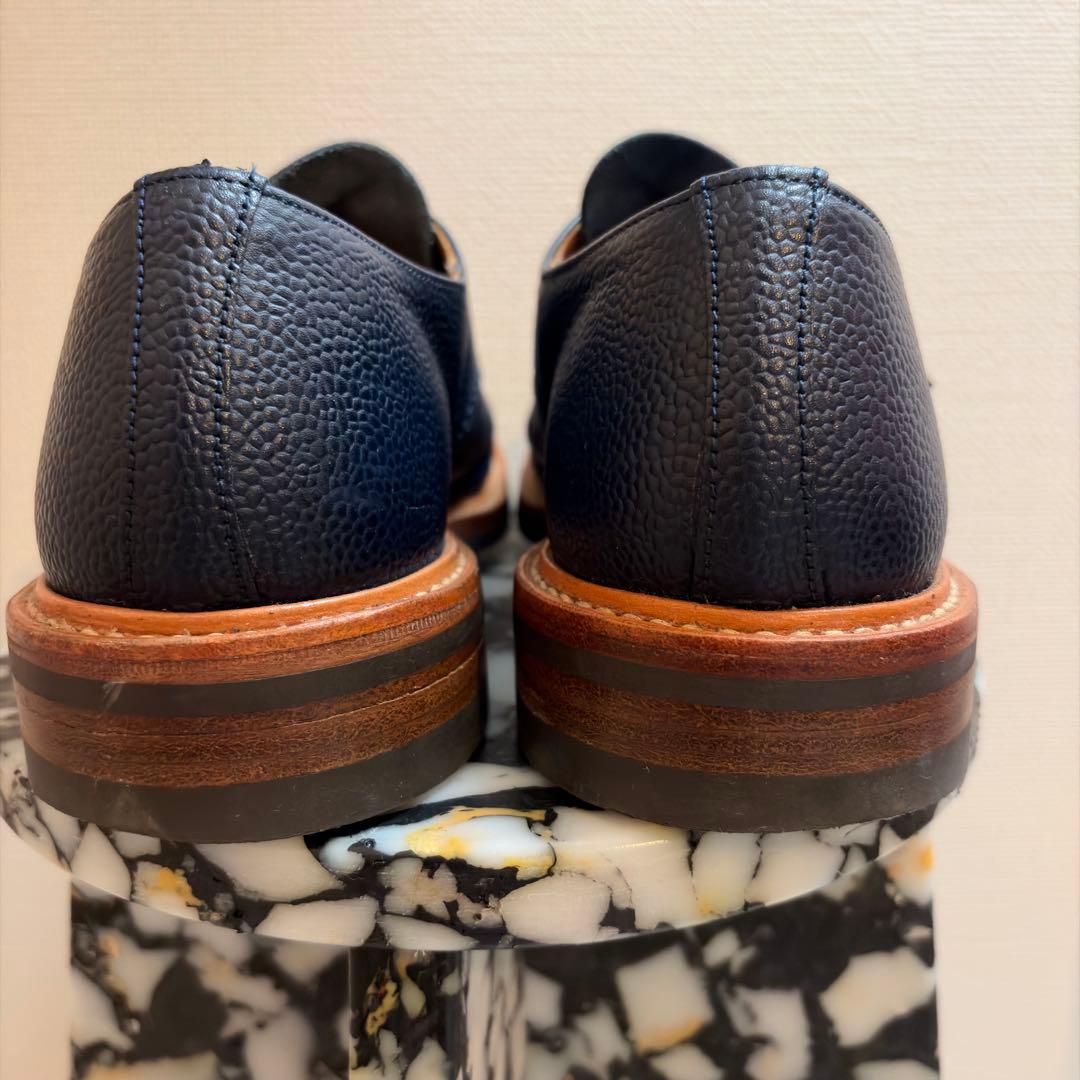 【福井CLARK別注】トリッカーズ ダブルモンク UK8 ネイビー シボ革