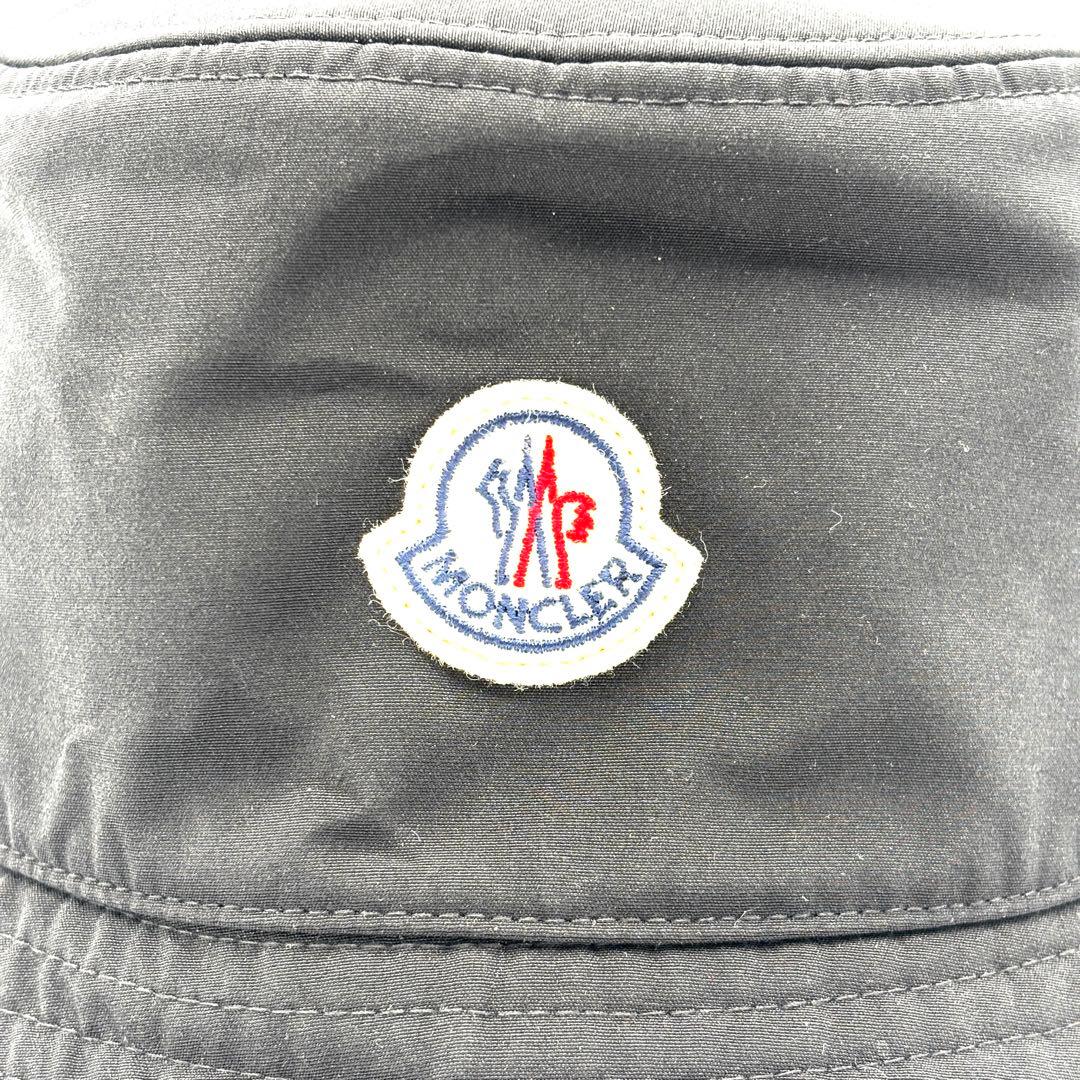 極美品 RFIDモデル モンクレール バケットハット ロゴワッペン Lサイズ 黒