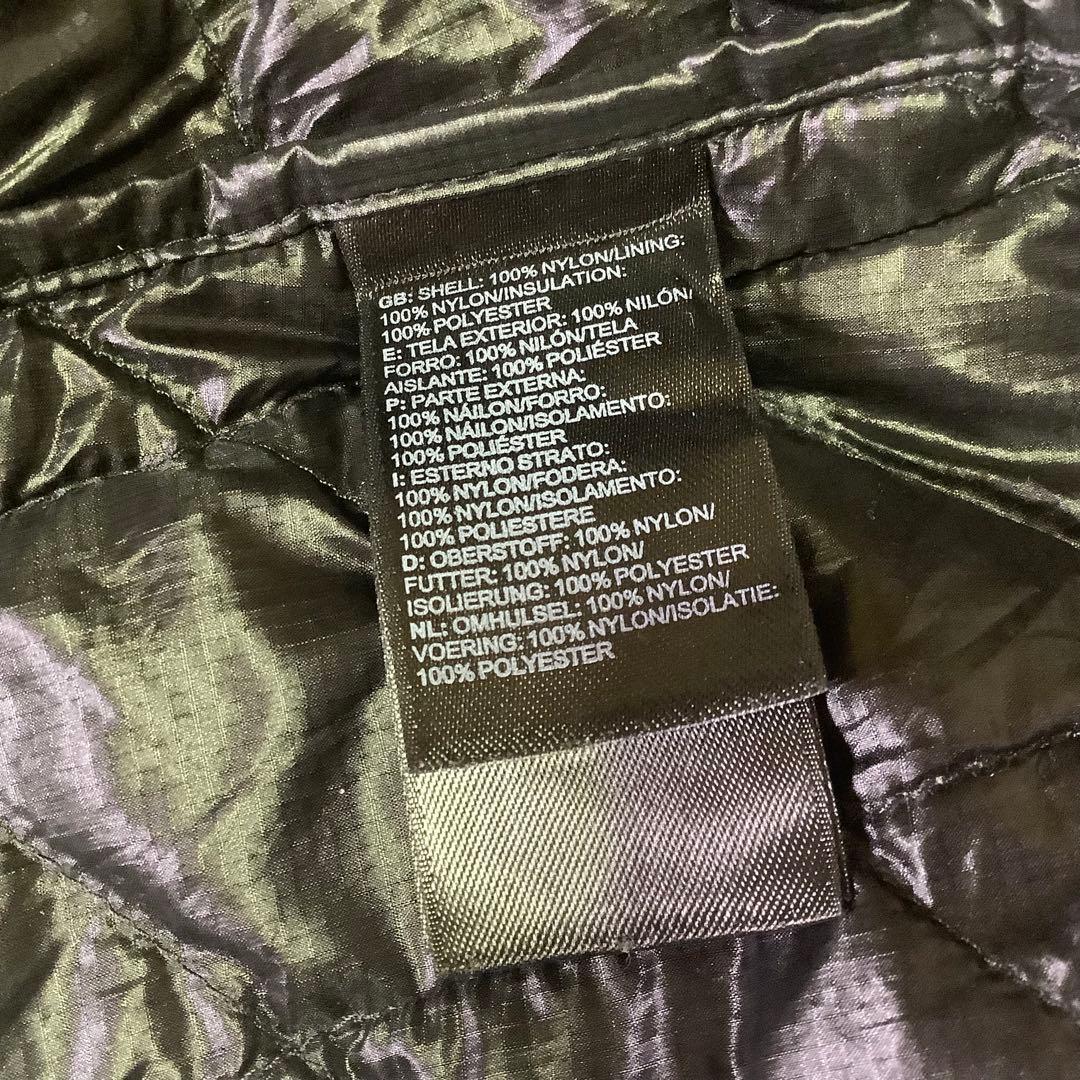 美品 ノースフェイス 中綿ベスト THERMOBALL 刺繍ロゴ ブラック 黒L