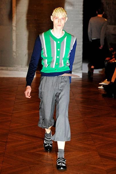 コムデギャルソン ウールギャバ プリーツ 袴パンツ