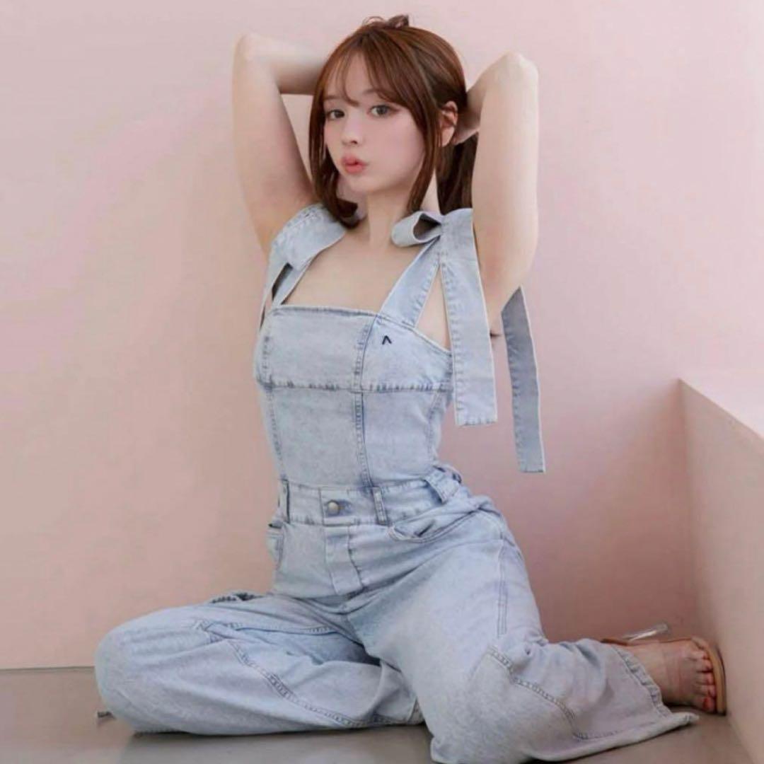 アンドマリー　ライトブルー デニム　オーバーオール