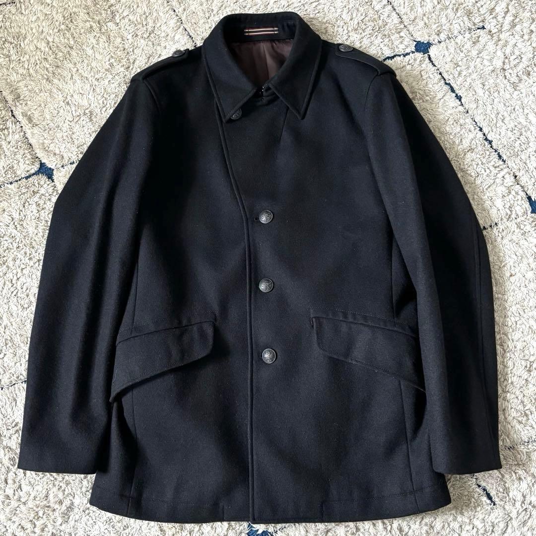 【美品✨】ポールスミス　カシミヤ　ウール　コート　ジャケット　メタル釦　ブラック