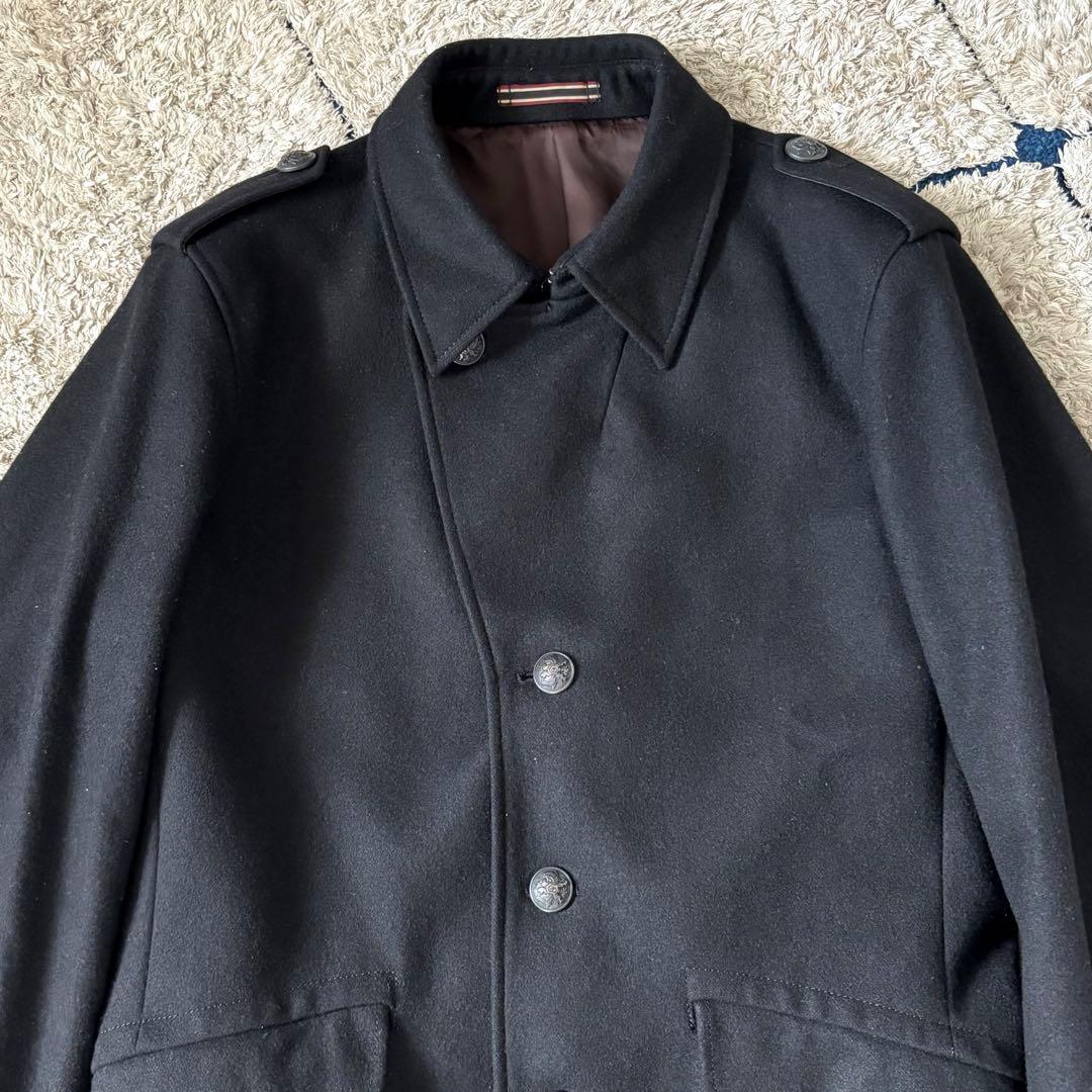 【美品✨】ポールスミス　カシミヤ　ウール　コート　ジャケット　メタル釦　ブラック