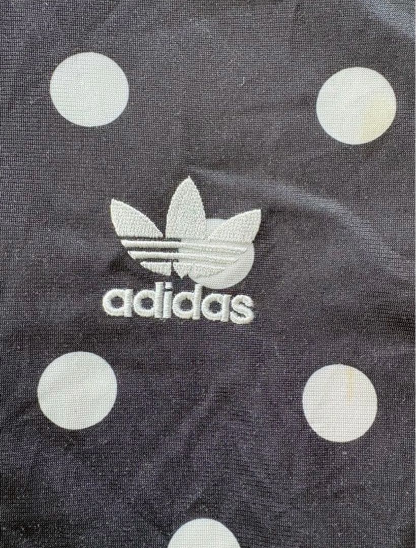 【adidas】ドット柄 ブラック ジップアップジャージ