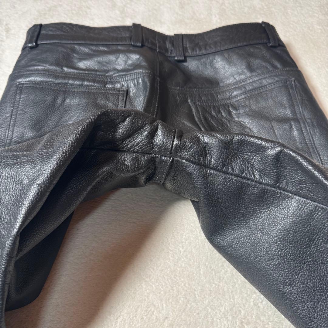 ★美品★ヴィンテージ　レザーフレアパンツ　牛革　ビックサイズ　L L