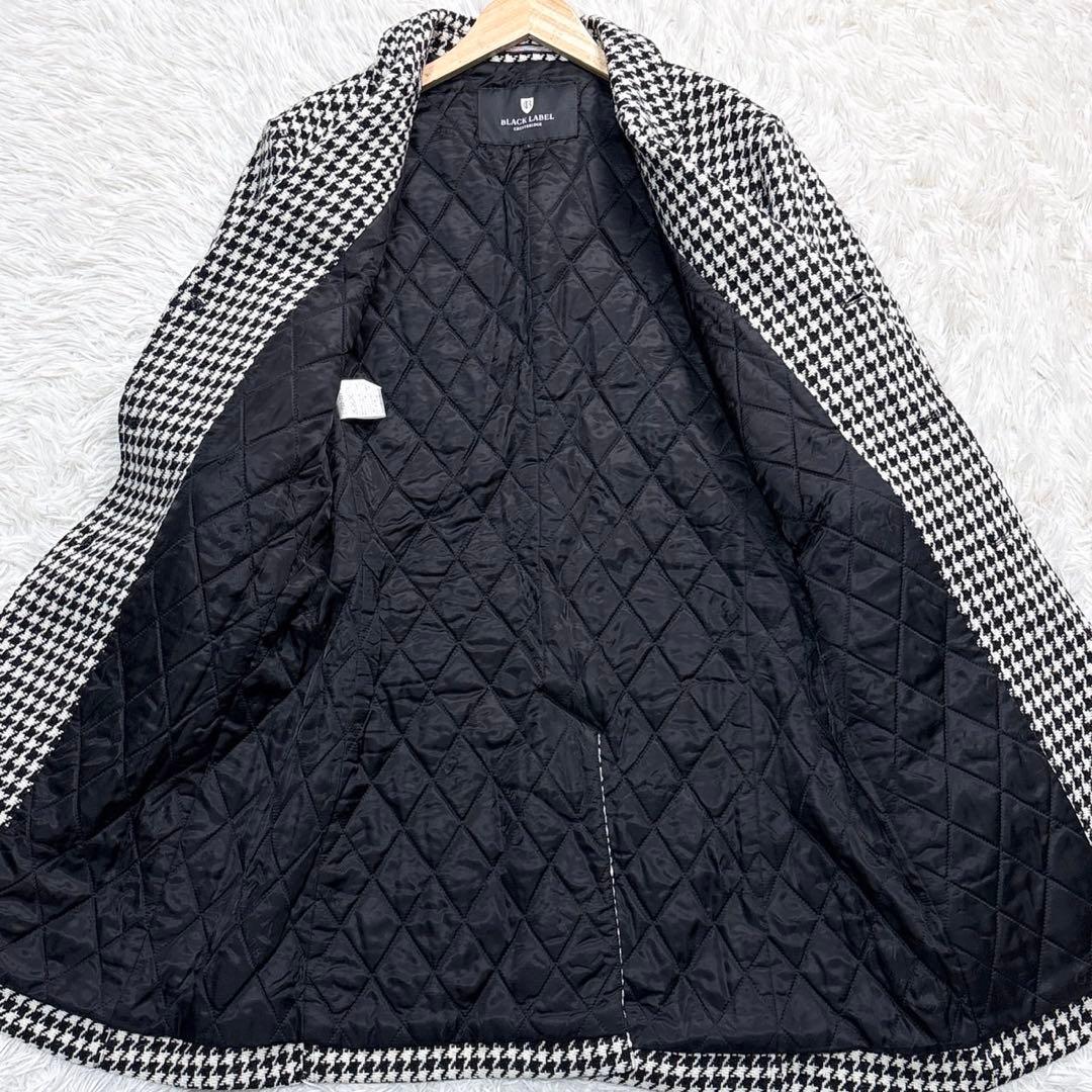 クレストブリッジ チェスターコート 千鳥柄 チェック L ロング ブラック中綿
