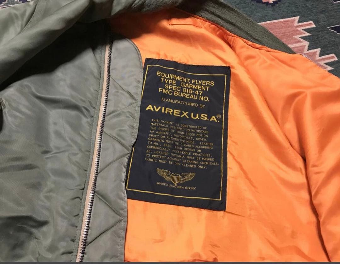 USA製 AVIREX MA-1 MIL-J-8279E (USAF)