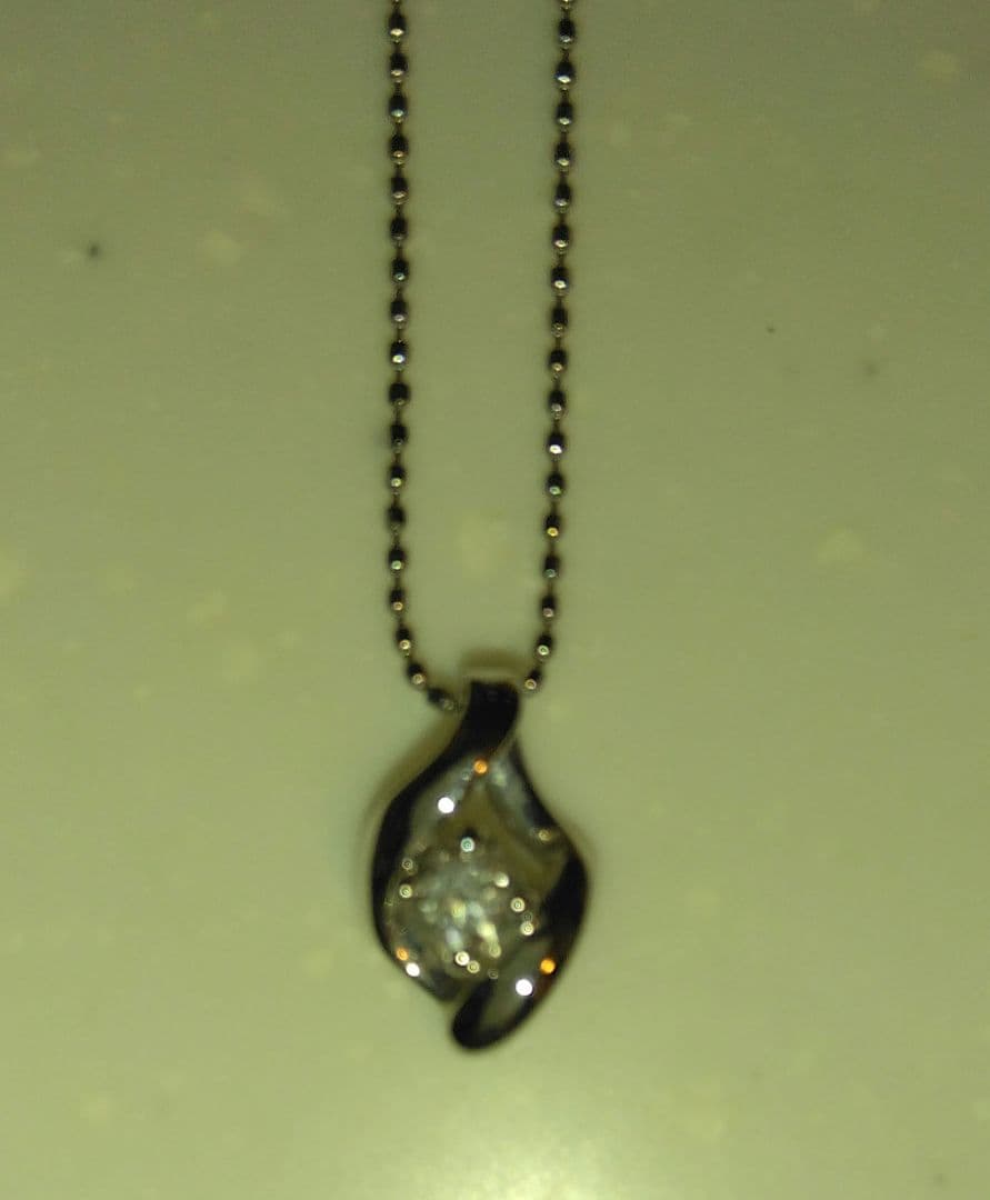 【値下げ中】14K　ホワイトゴールド　ダイヤネックレス