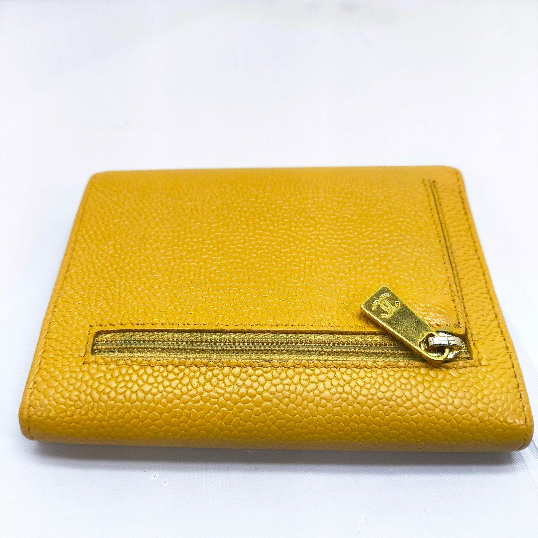 シャネル キャビアスキン 3つ折り財布 コンパクト ウォレット ココマーク