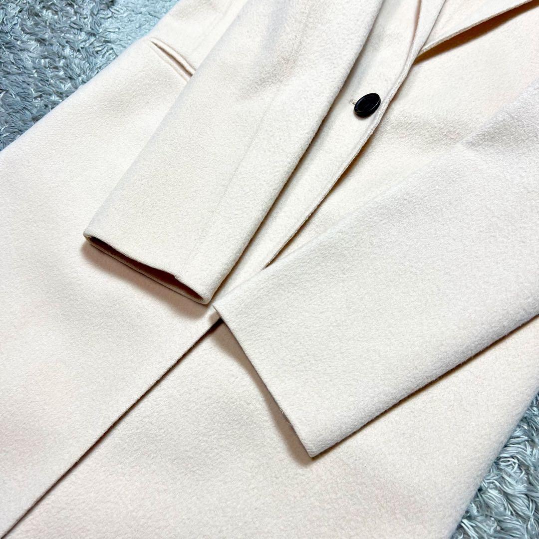 theory カシミヤ混 ダブルフェイス チェスターコート ライトピンク S